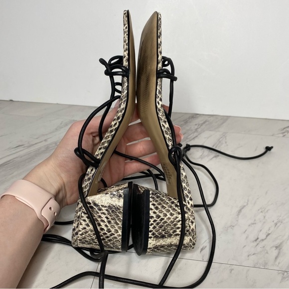 Marc Fisher Jacinda Lace Up Snake Heeled Sandal 8.5 M - Picture 6 of 13
